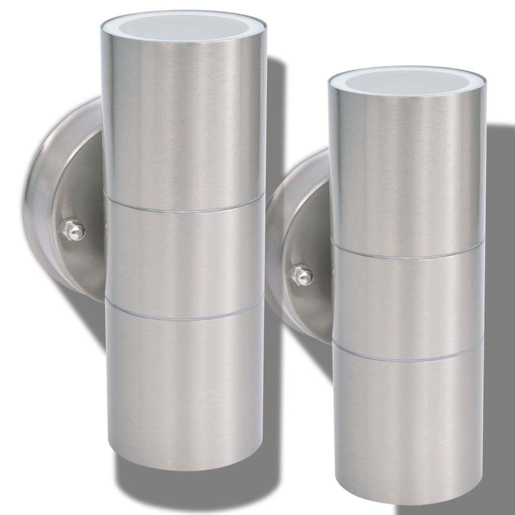 Berkfield Outdoor LED Wall Lights 2 pcs Stainless Steel Up/Downwards