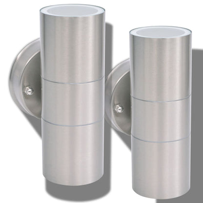 Berkfield Outdoor LED Wall Lights 2 pcs Stainless Steel Up/Downwards