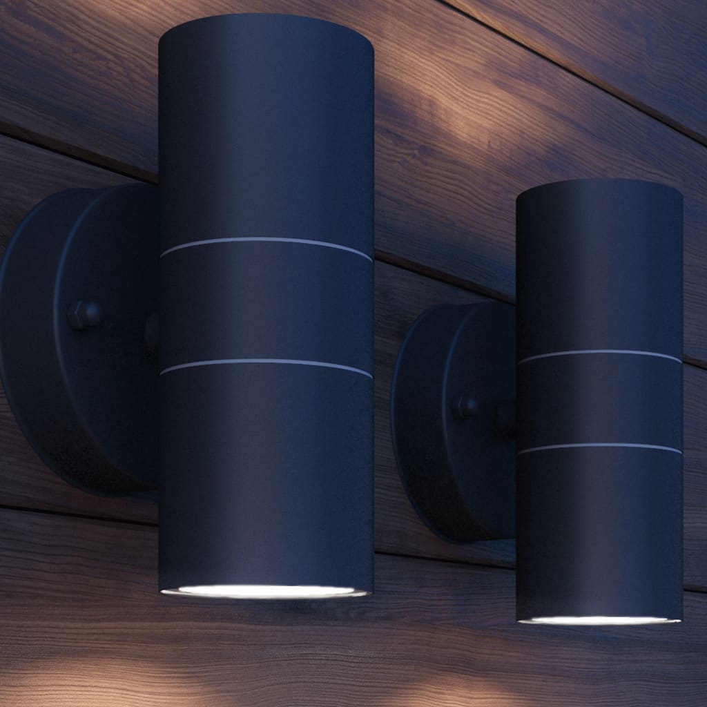 Berkfield Outdoor LED Wall Lights 2 pcs Stainless Steel Up/Downwards