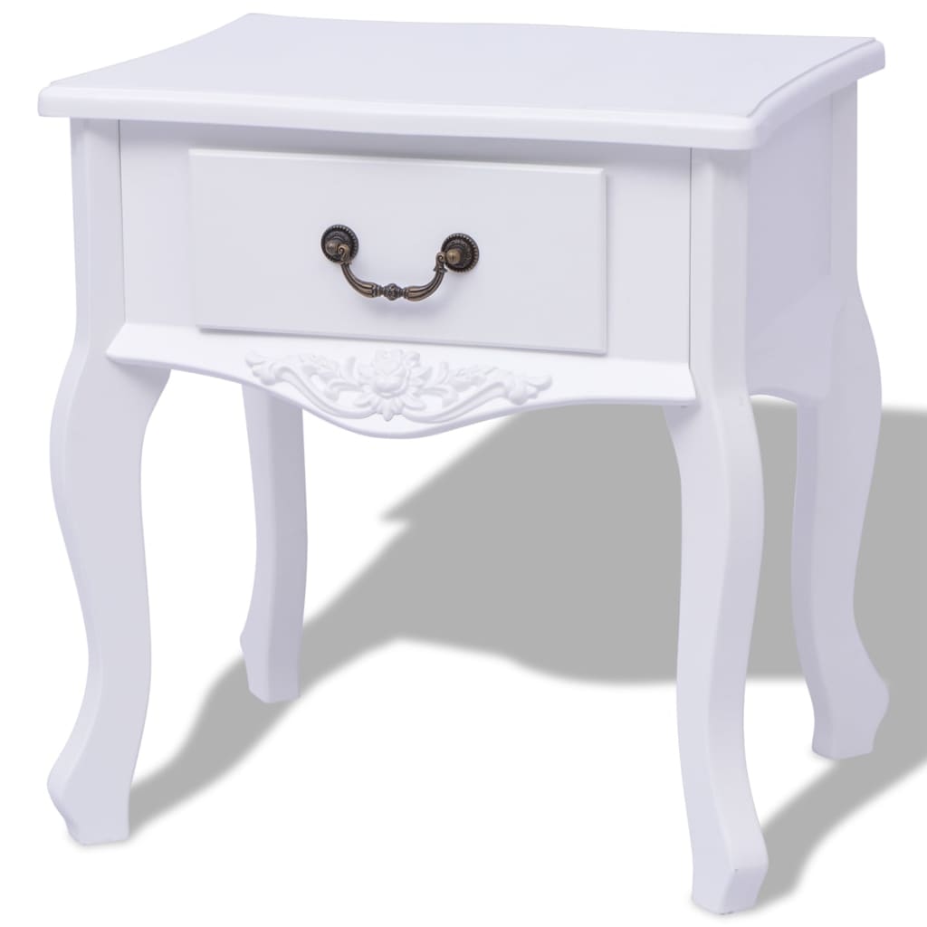 Berkfield Bedside Cabinet MDF White