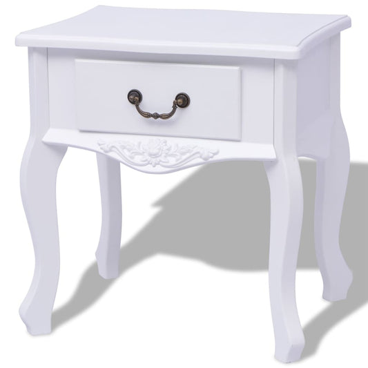 Berkfield Bedside Cabinet MDF White