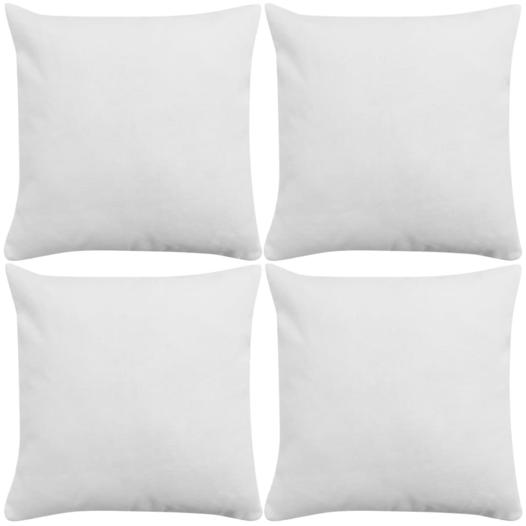 Berkfield Cushion Covers 4 pcs Linen-look White 40x40 cm