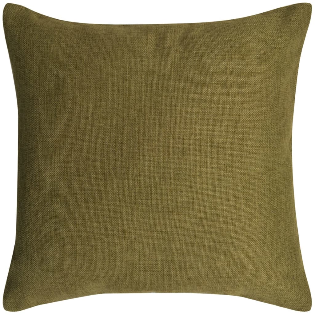Berkfield Cushion Covers 4 pcs Linen-look Green 50x50 cm