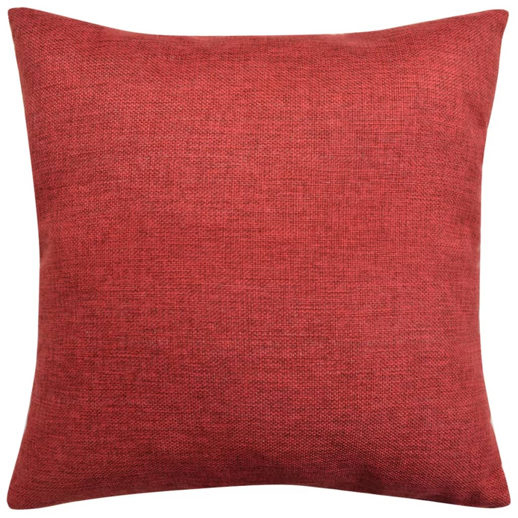 Berkfield Cushion Covers 4 pcs Linen-look Burgundy 40x40 cm