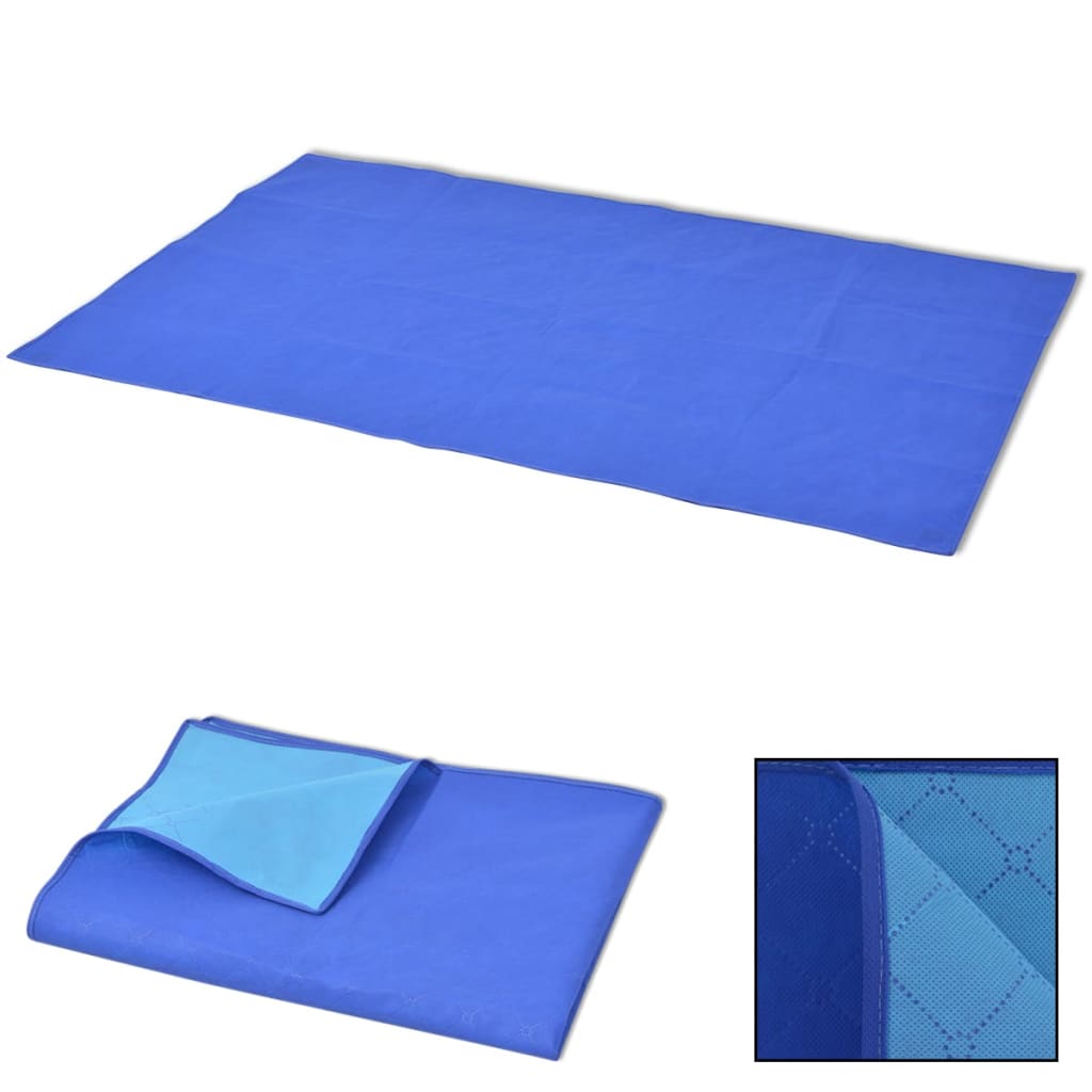 Berkfield Picnic Blanket Blue and Light Blue 150x200 cm