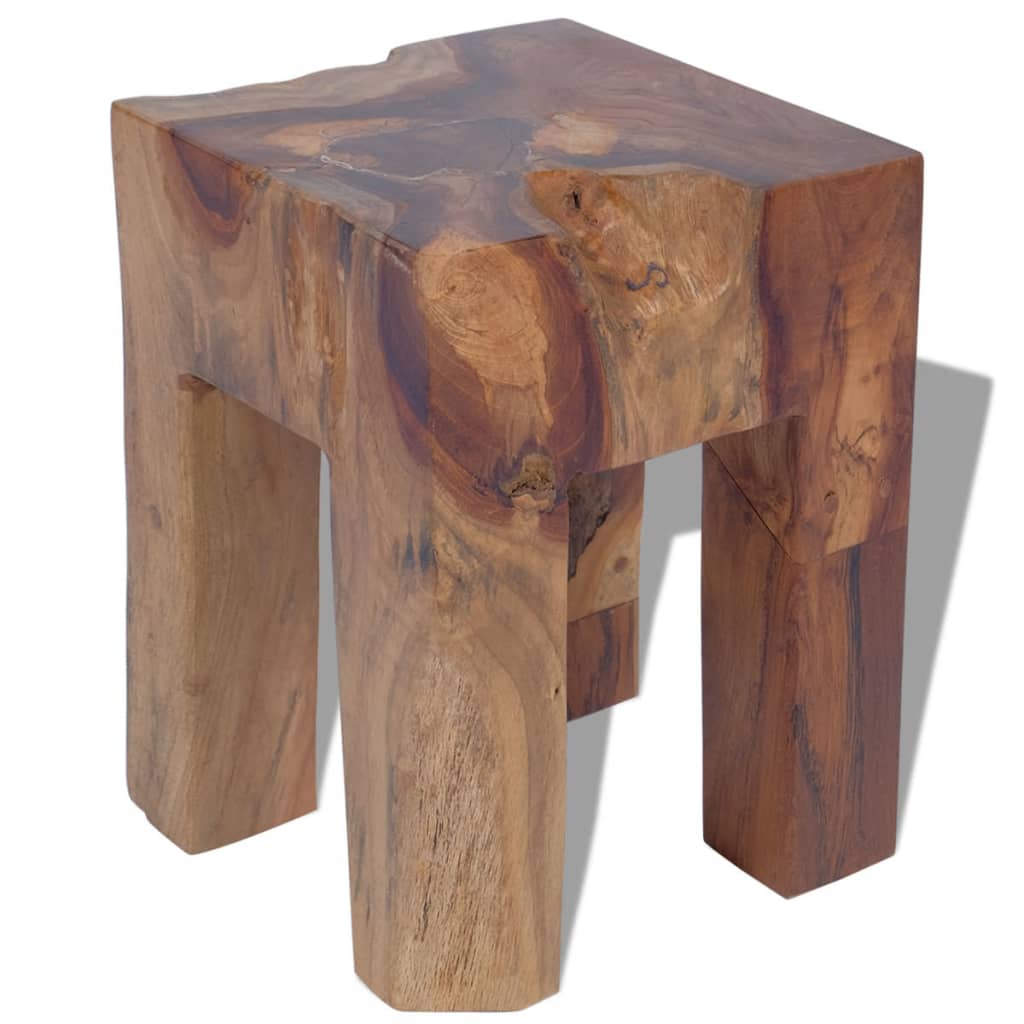 Berkfield Stool Solid Teak Wood