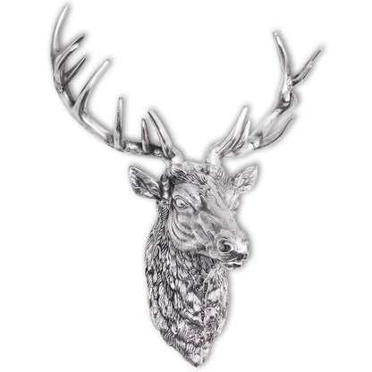 Berkfield Deer Head Decoration Wall-Mounted Aluminium Silver