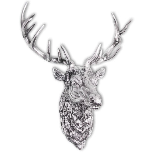 Berkfield Deer Head Decoration Wall-Mounted Aluminium Silver