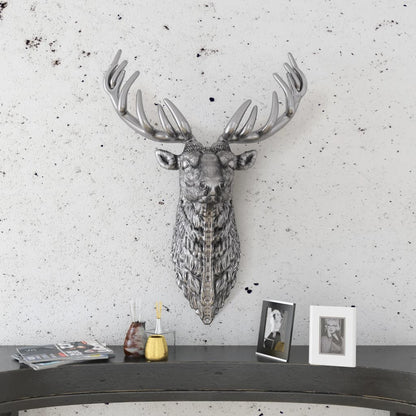 Berkfield Deer Head Decoration Wall-Mounted Aluminium Silver