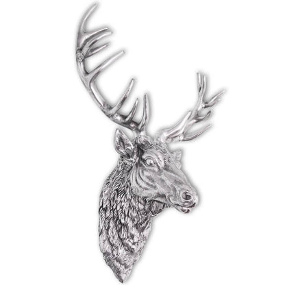 Berkfield Deer Head Decoration Wall-Mounted Aluminium Silver