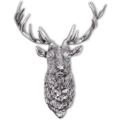 Berkfield Deer Head Decoration Wall-Mounted Aluminium Silver