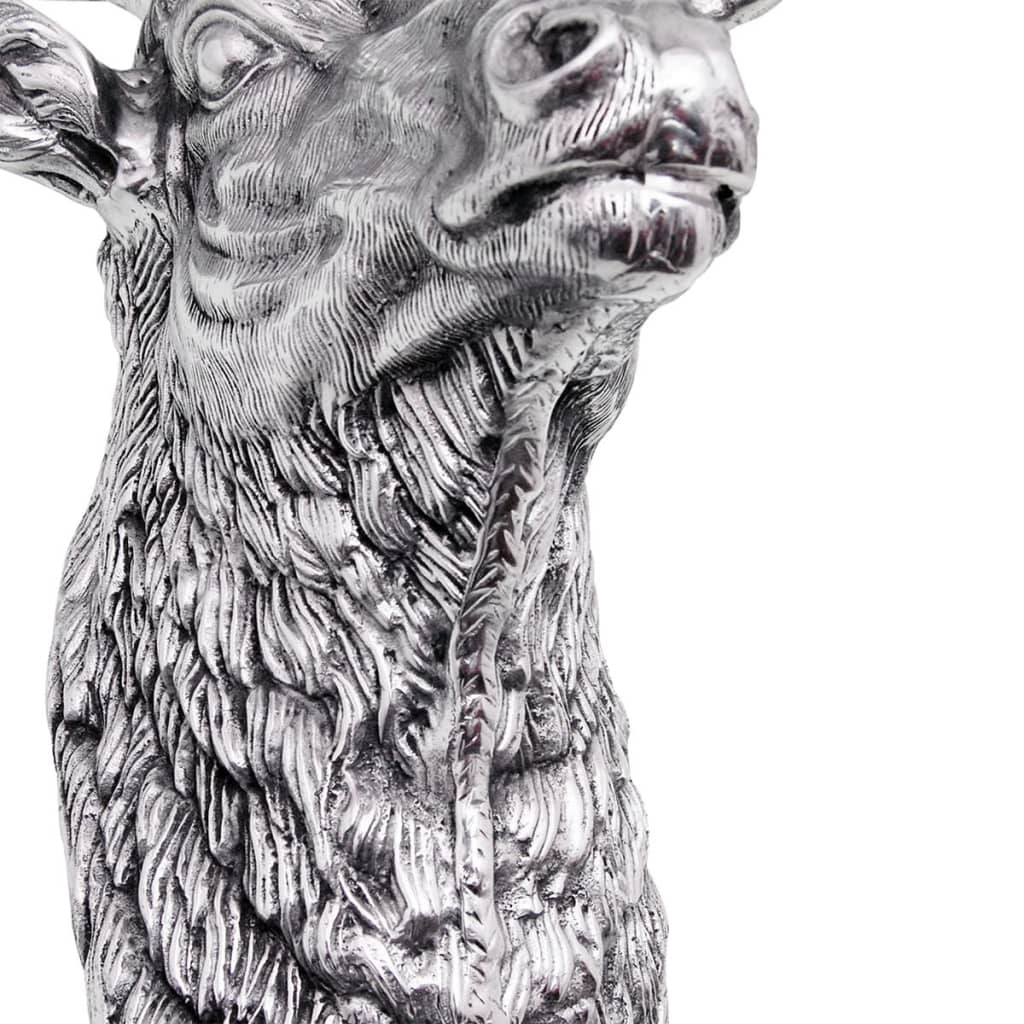 Berkfield Deer Head Decoration Wall-Mounted Aluminium Silver