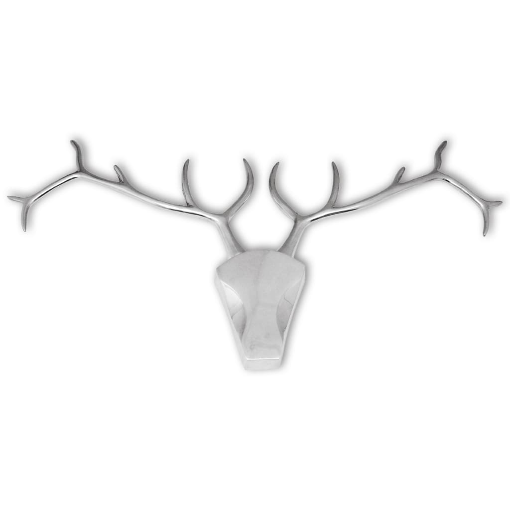 Berkfield Deer Head Decoration Wall-Mounted Aluminium Silver