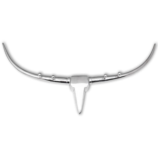 Berkfield Bull Head Decoration with Pegs Wall-Mounted Aluminium Silver