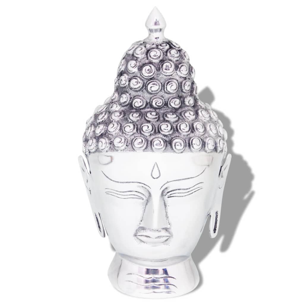 Berkfield Buddha Head Decoration Aluminium Silver