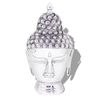 Berkfield Buddha Head Decoration Aluminium Silver