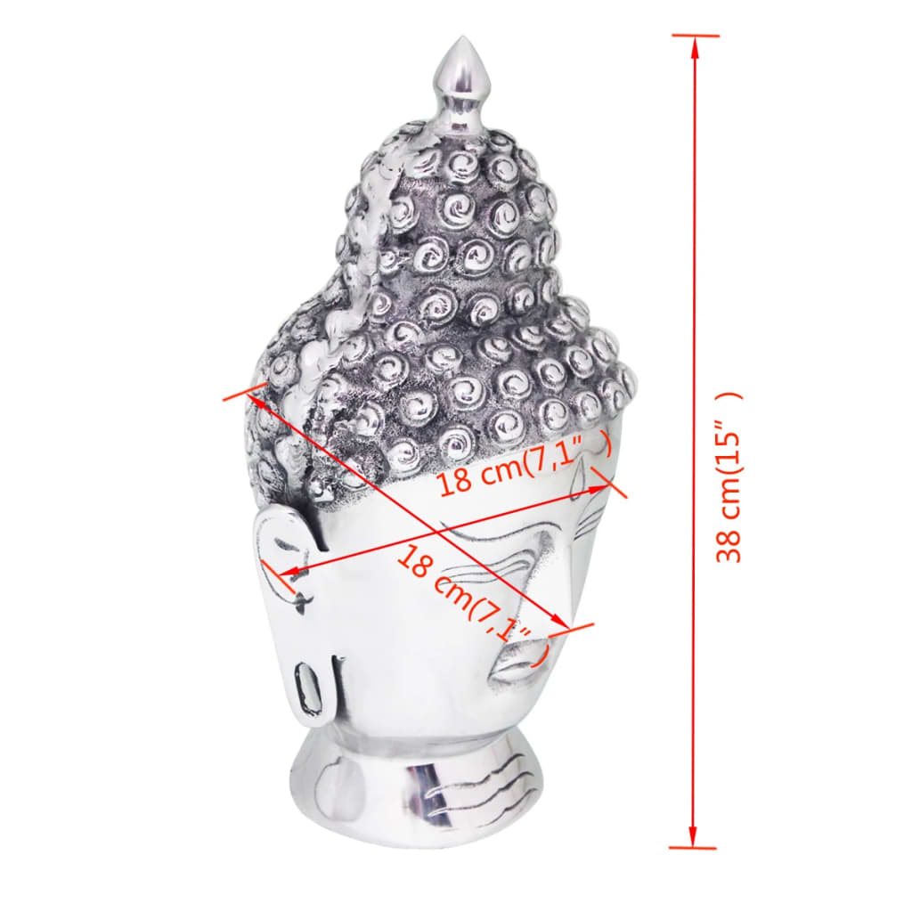Berkfield Buddha Head Decoration Aluminium Silver