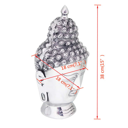 Berkfield Buddha Head Decoration Aluminium Silver