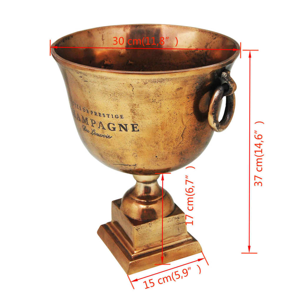 Berkfield Trophy Cup Champagne Cooler Copper Brown