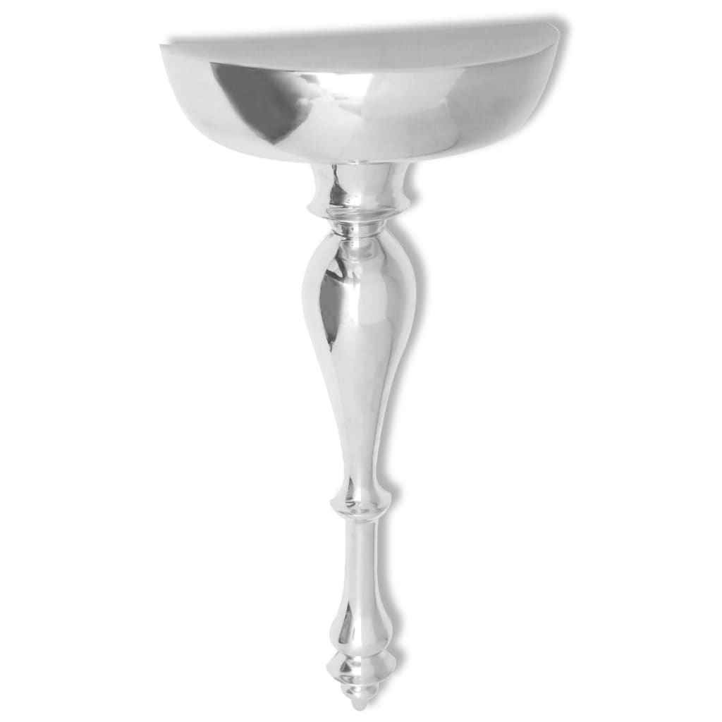 Berkfield Shelf/Console Table Wall-Mounted Aluminium Silver 35x17x81 cm