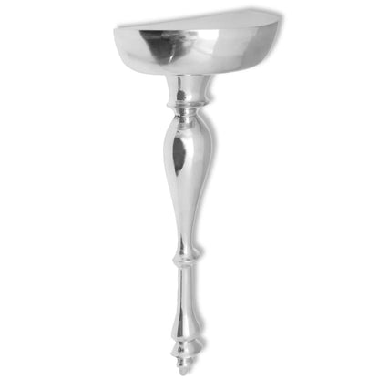 Berkfield Shelf/Console Table Wall-Mounted Aluminium Silver 35x17x81 cm