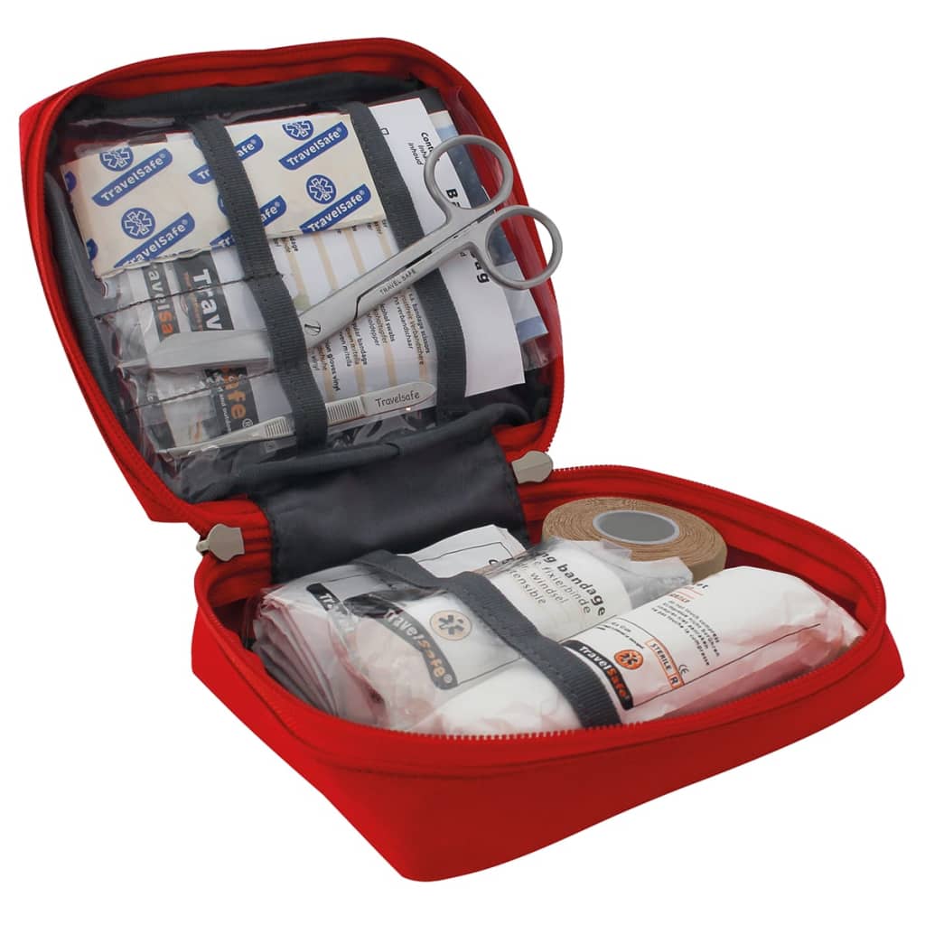 Travelsafe 23 Piece First Aid Kit Globe Basic Red