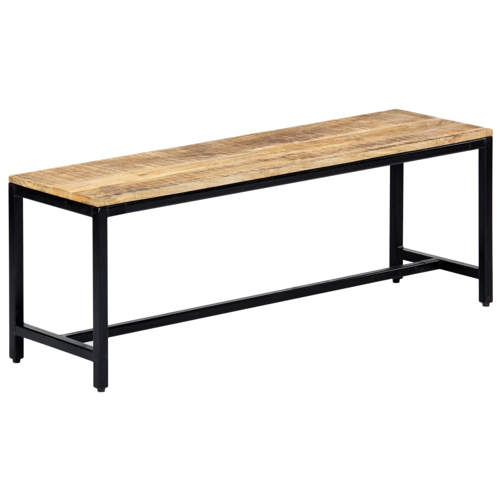 Berkfield Dining Bench 120 cm Solid Rough Mango Wood
