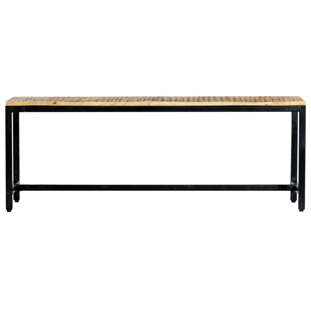 Berkfield Dining Bench 120 cm Solid Rough Mango Wood