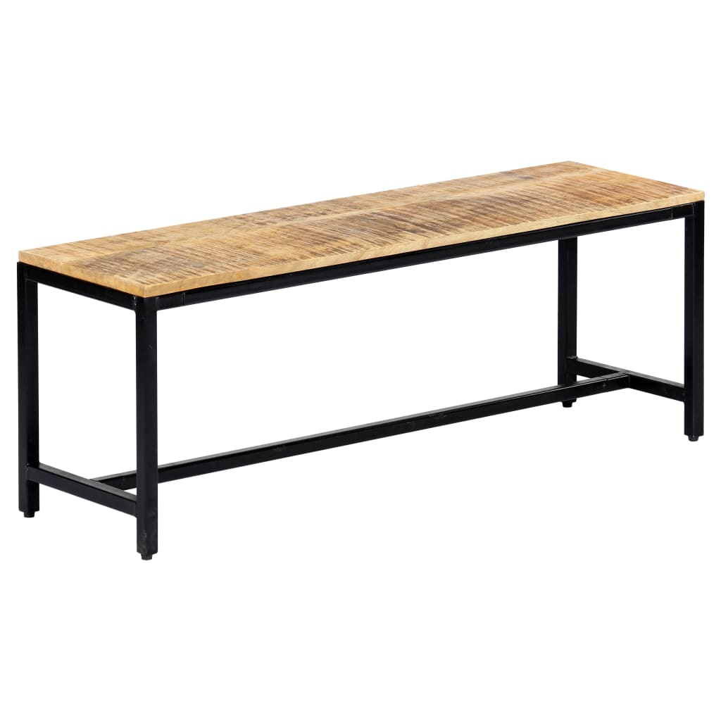Berkfield Dining Bench 120 cm Solid Rough Mango Wood