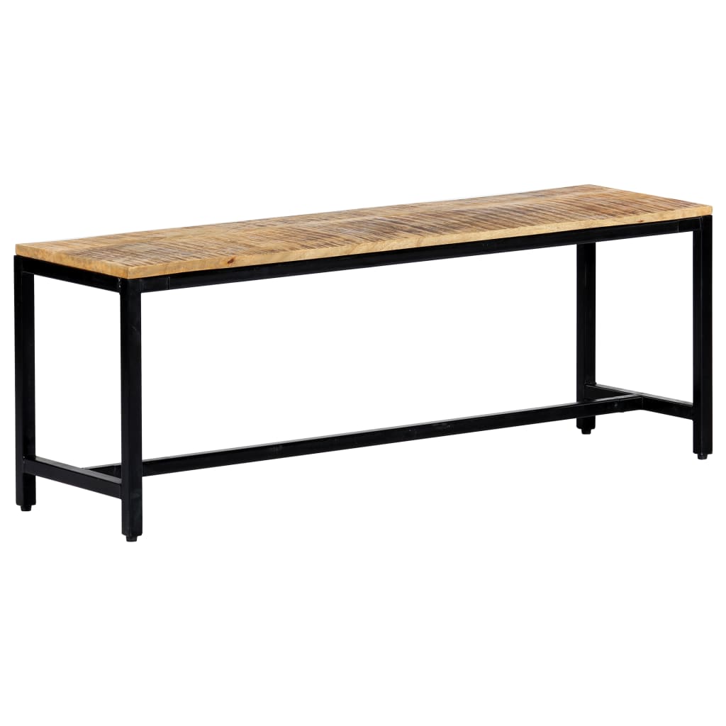 Berkfield Dining Bench 120 cm Solid Rough Mango Wood