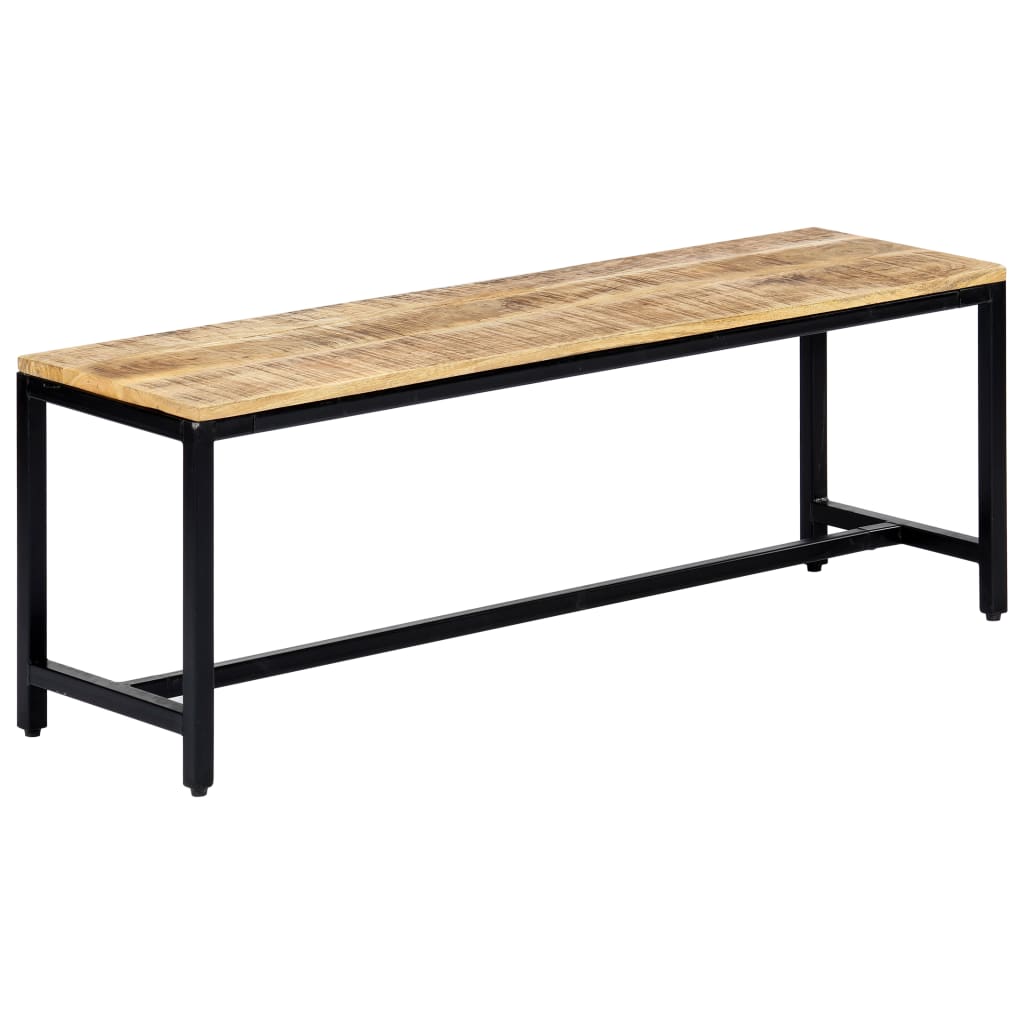 Berkfield Dining Bench 120 cm Solid Rough Mango Wood