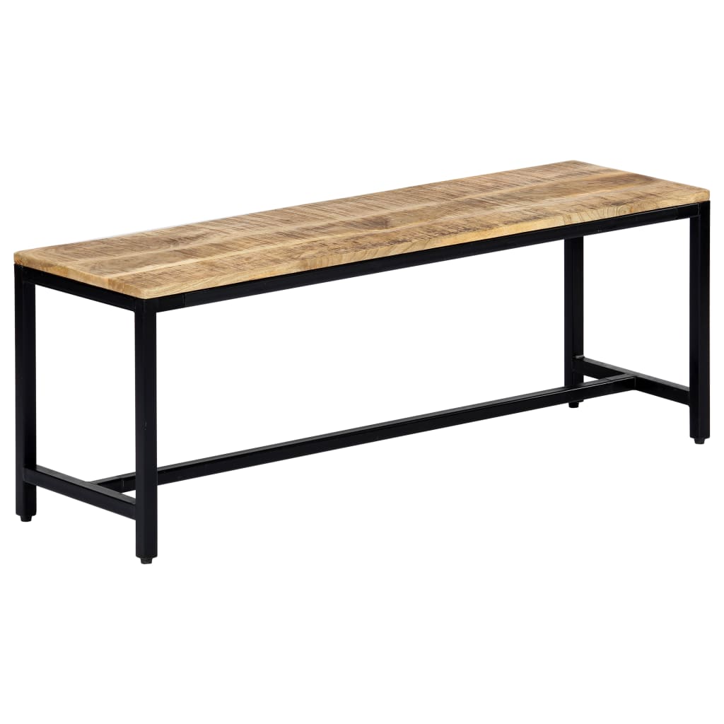 Berkfield Dining Bench 120 cm Solid Rough Mango Wood