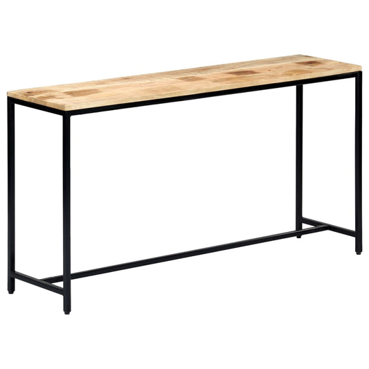 Berkfield Console Table 140x35x76 cm Solid Rough Mango Wood