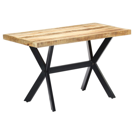 Berkfield Dining Table 120x60x75 cm Solid Rough Mango Wood