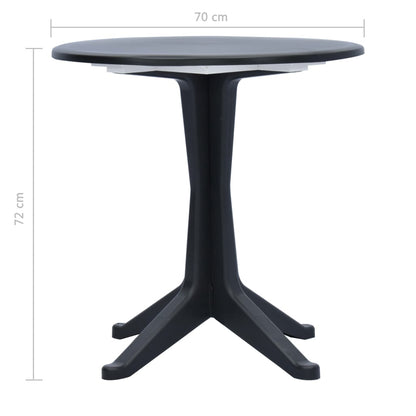 Berkfield Garden Table Anthracite 70 cm Plastic