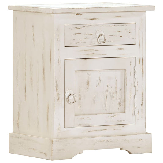 Berkfield Bedside Cabinet White 40x30x50 cm Solid Mango Wood