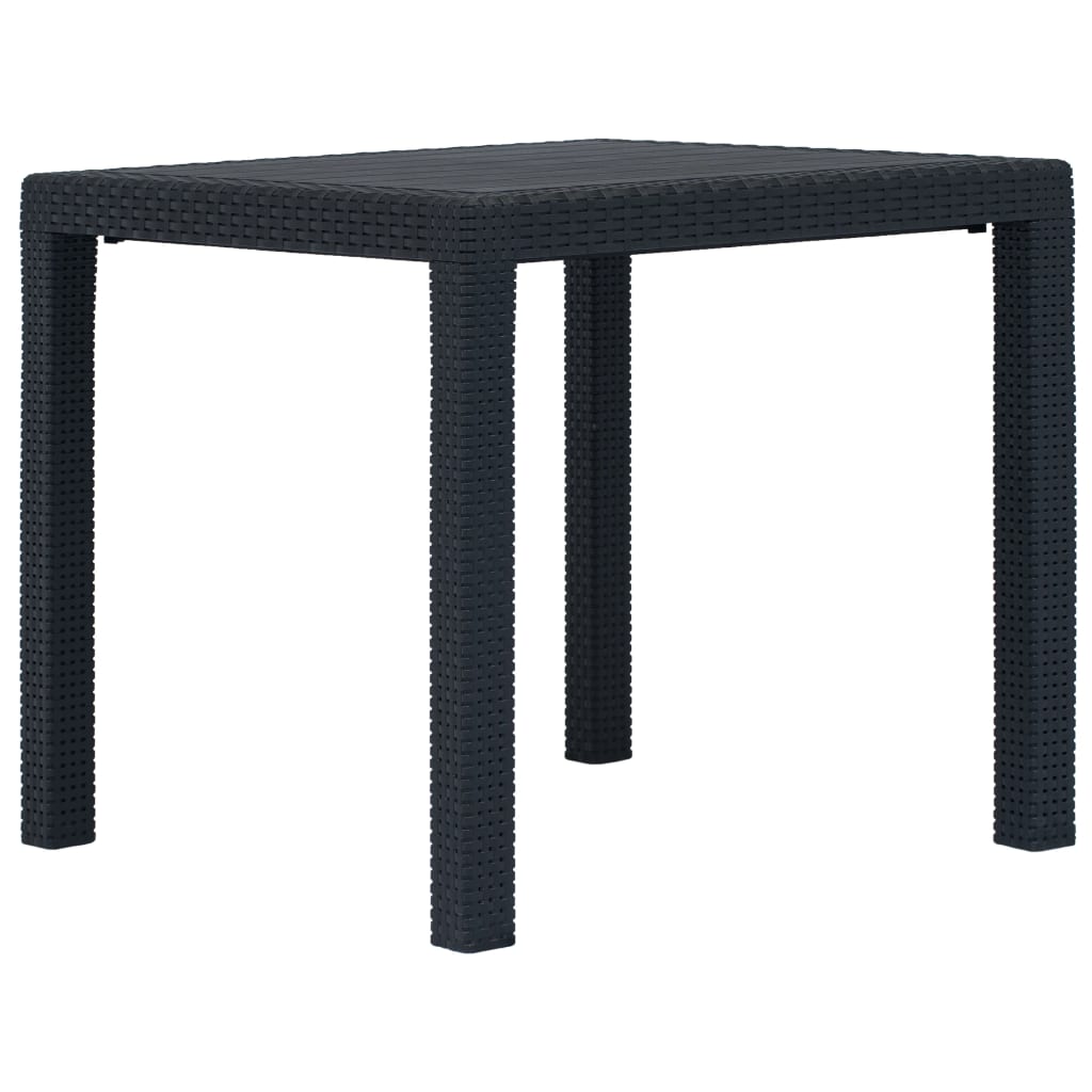 Berkfield Garden Table Anthracite 79x79x72 cm Plastic Rattan Look