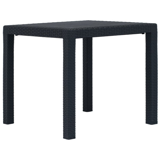 Berkfield Garden Table Anthracite 79x79x72 cm Plastic Rattan Look