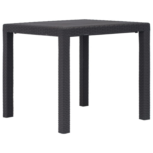 Berkfield Garden Table Brown 79x79x72 cm Plastic Rattan Look