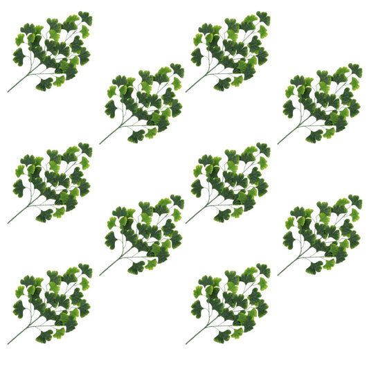 Berkfield Artificial Leaves Ginko 10 pcs Green 65 cm