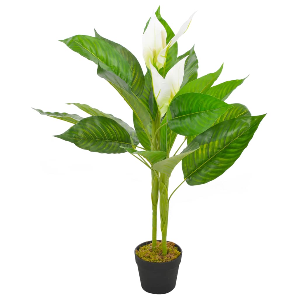 Berkfield Artificial Plant Anthurium with Pot White 90 cm