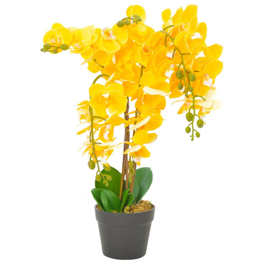 Berkfield Artificial Plant Orchid with Pot Yellow 60 cm