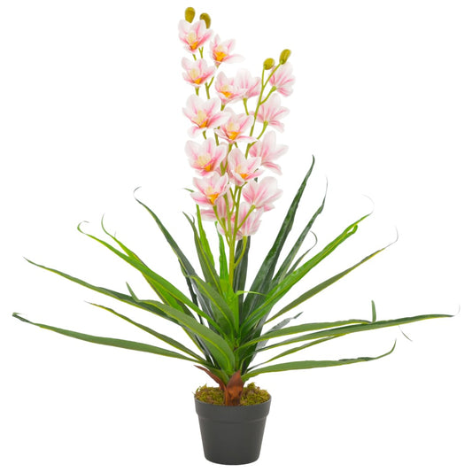 Berkfield Artificial Plant Orchid with Pot Pink 90 cm