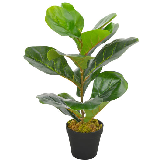Berkfield Artificial Plant Fiddle Leaves with Pot Green 45 cm