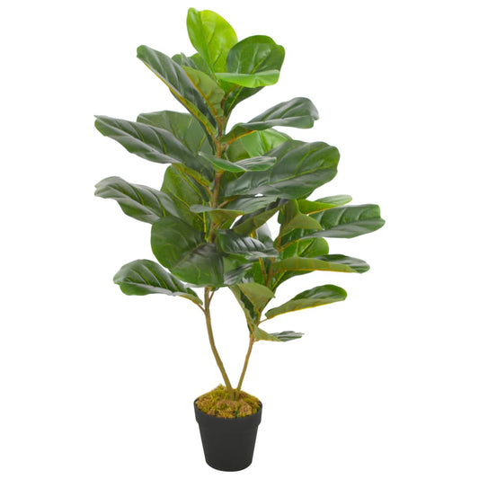 Berkfield Artificial Plant Fiddle Leaves with Pot Green 90 cm
