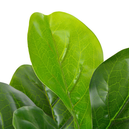 Berkfield Artificial Plant Fiddle Leaves with Pot Green 90 cm