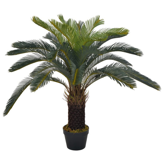Berkfield Artificial Plant Cycas Palm with Pot Green 90 cm
