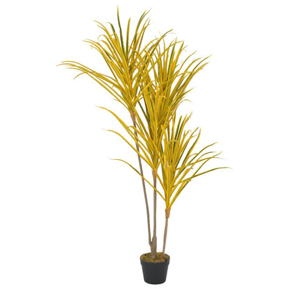 Berkfield Artificial Plant Dracaena with Pot Yellow 125 cm