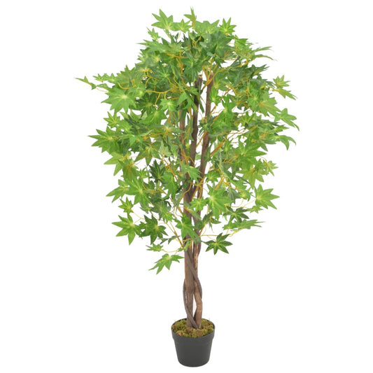 Berkfield Artificial Plant Maple Tree with Pot Green 120 cm