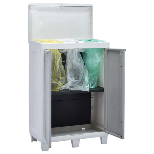 Berkfield Garden Dustbin with 3 Bags Light Grey 65x38x102 cm